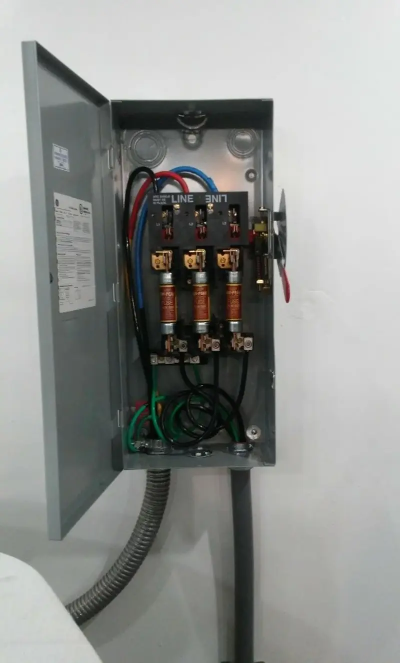 Three-phase disconnect switch installed for Electrical Wiring & Rewiring in Granville